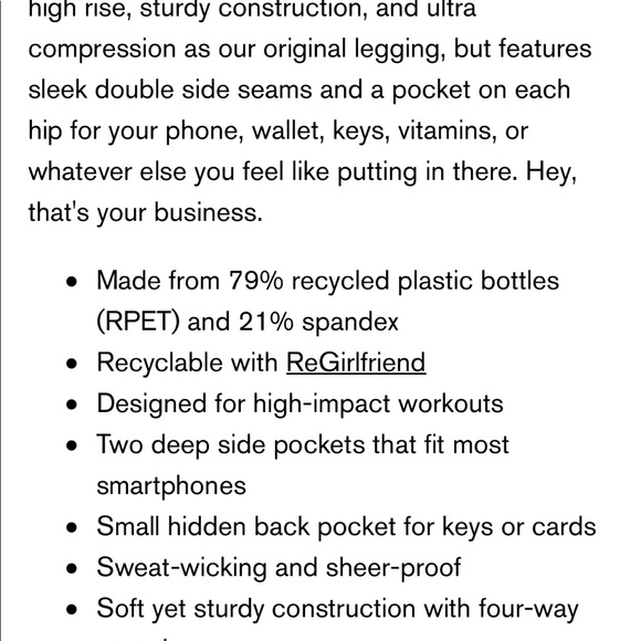 Girlfriend Collective Pocket Leggings - Picture 5 of 5